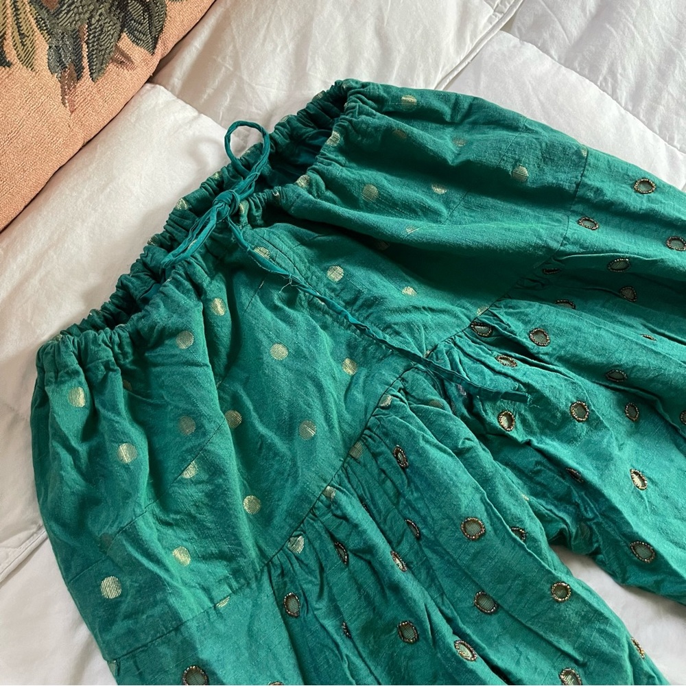 Vintage embellished pants with drawstring - Picture 6 of 7
